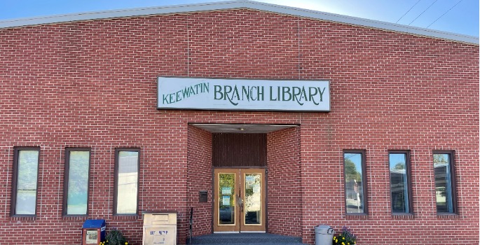 Front of Keewatin Library - Brick Building
